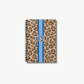 Leopard Monogram Stripe Notebook